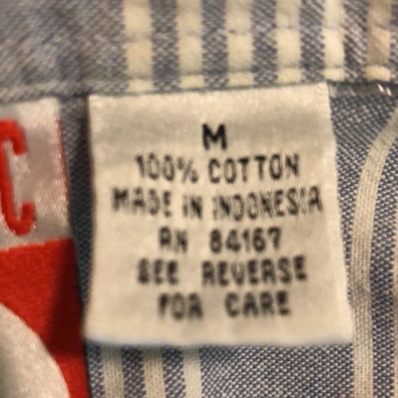 Vintage WALT DISNEY sz Medium Buttonfront Stripe Embroidered Mickey Mouse Cotton - Picture 8 of 16